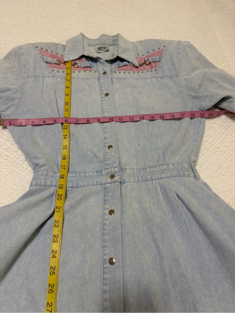 Vintage Rio Brand Denim Short Sleeve Button Down Dress Women’s Size Small - Picture 10 of 16